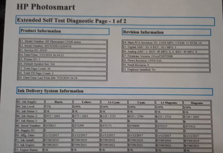 Hp c5183 сброс ошибок